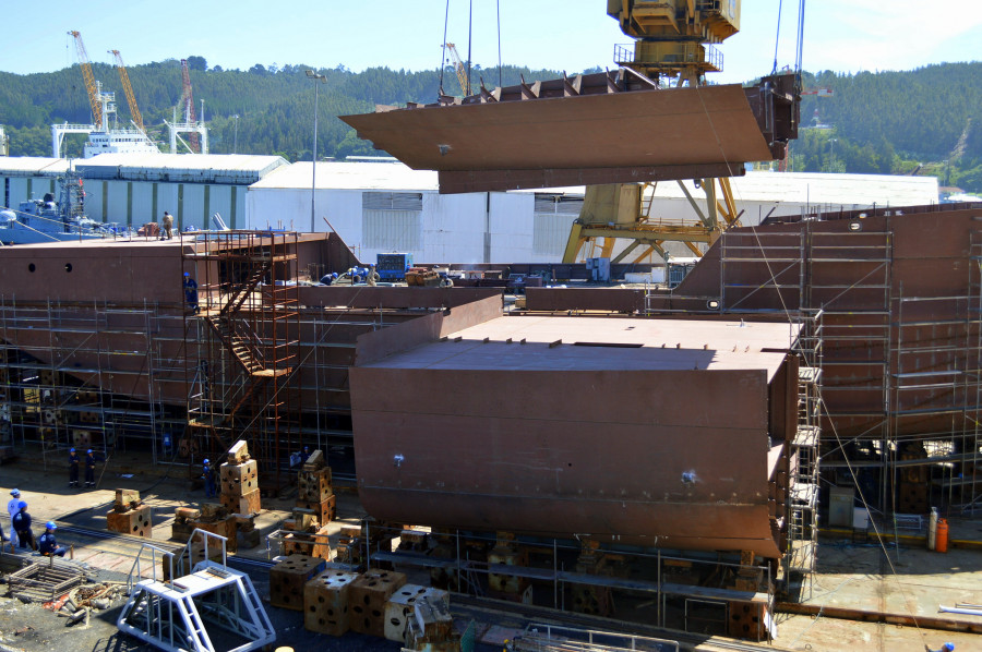 Construcción del OPV 83 Marinero Fuentealba en Asmar Talcahuano foto Armada de Chile