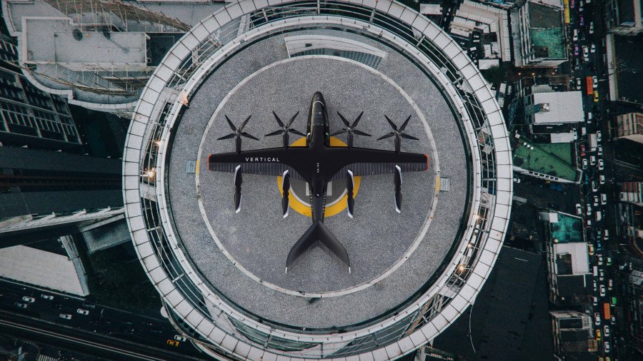 Avión eléctrico de despegue vertical VX4. Foto Vertical Aerospace
