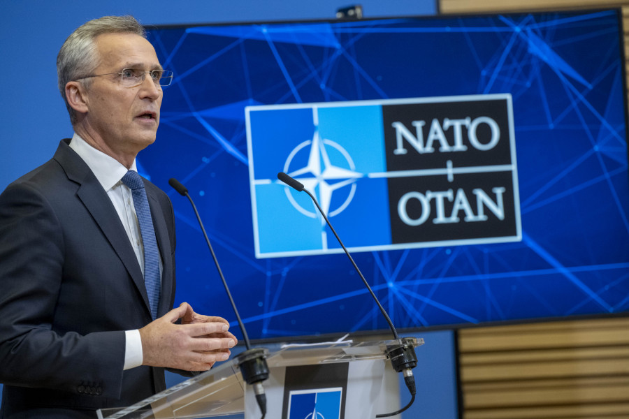 Jens Stoltenberg tras un encuentro extraordinario de la OTAN sobre Ucrania esta semana. Foto OTAN