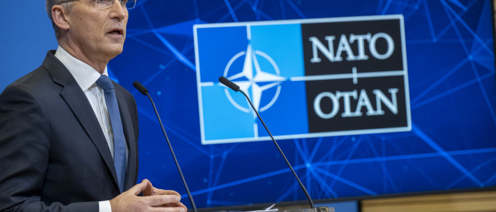 Jens Stoltenberg tras un encuentro extraordinario de la OTAN sobre Ucrania esta semana. Foto OTAN