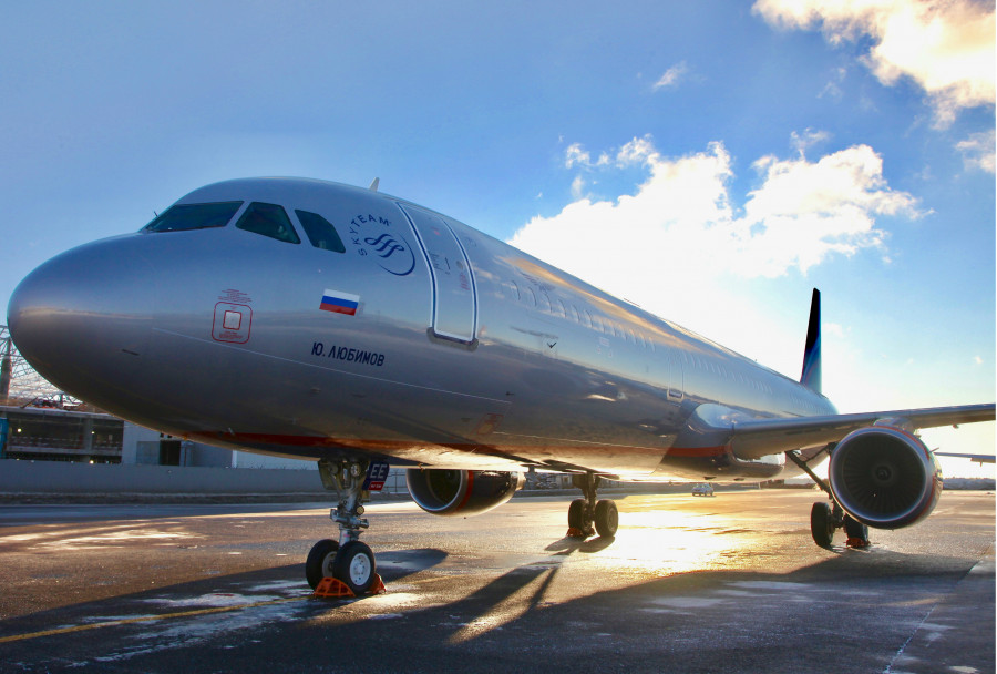 Avión Airbus A321 operado por una compañía rusa. Foto Aeroflot