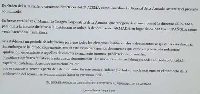 Armada mail cambio nombre