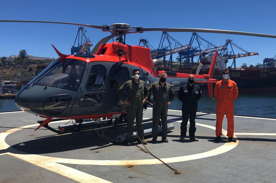 Airbus Helicopters H125 Naval 21 prueba en buque foto Armada de Chile