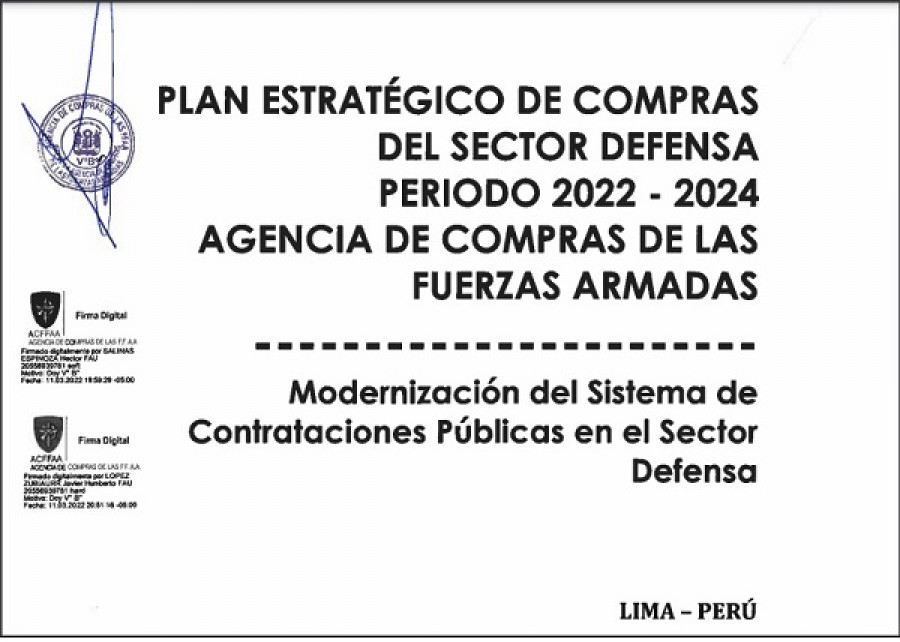 PlanEstrategicoComprasPeru 2022 2024 mar2022 MinDefPeru