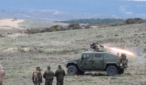 Secuencia del primer lanzamiento de misil Spike LR2 del Ejército español