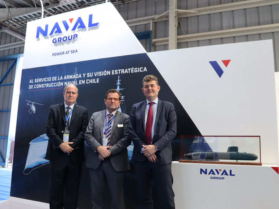 Ejecutivos de Naval Group en Fidae 2022 foto Nicolás García