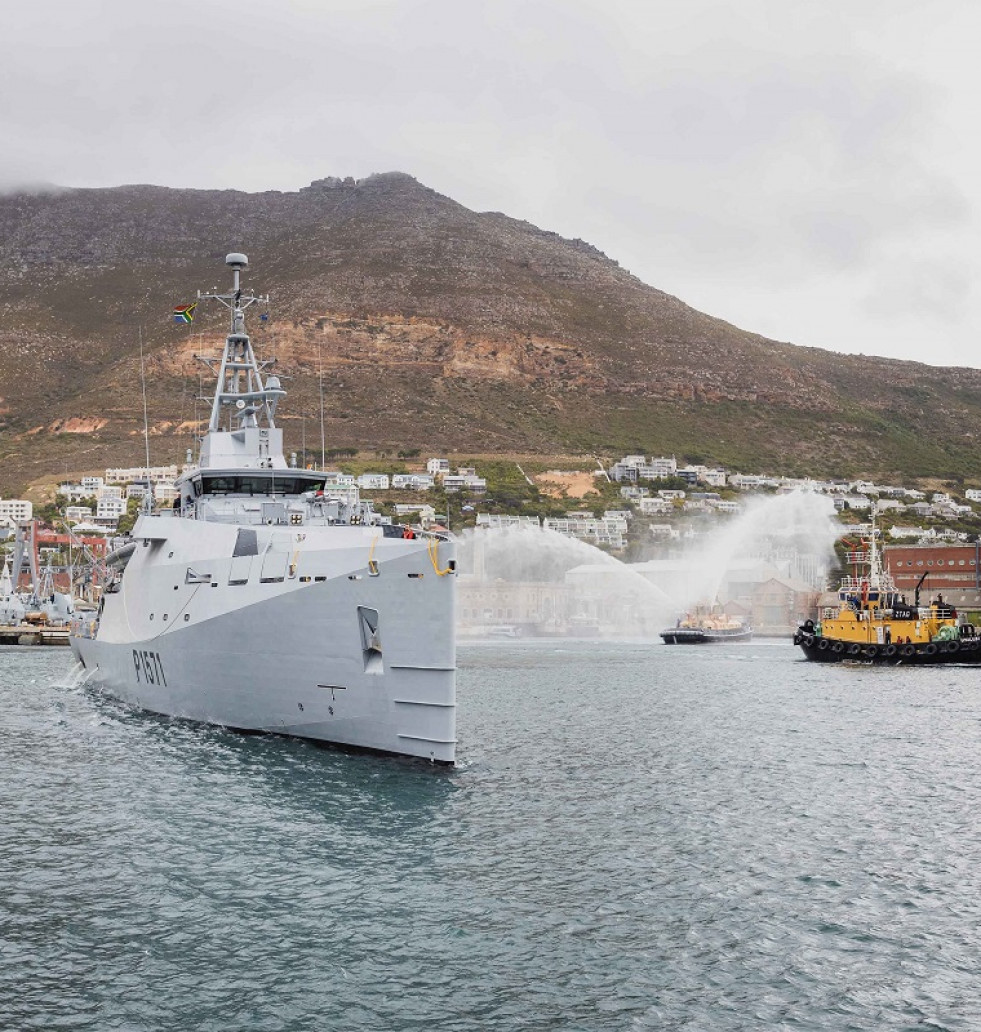 Primer buque patrullero MMIPV sudafricano. Foto Damen