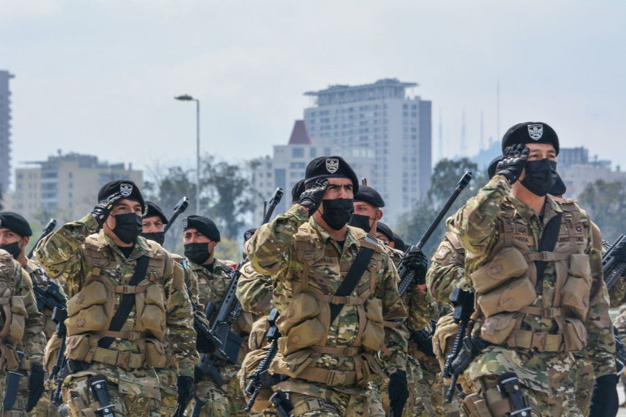 Efectivos de la BOE Lautaro con la tenida Multicam en la Gran Parada Militar 2021 Foto Ejército de Chile