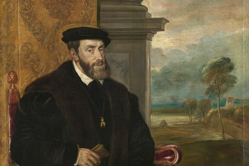Portrait of Charles V, Holy Roman Emperor, seated (1500–1558), formerly attributed to Titian (Alte Pinakothek, Munich)