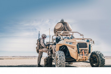 Vehículo militar dotado de radares de RADA. Foto RADA