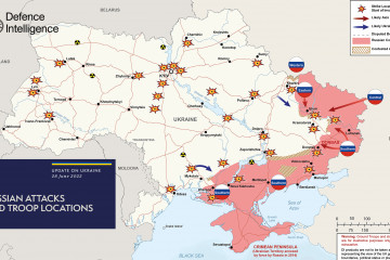 Situación militar de la guerra en Ucrania este martes, 28 de junio. Imagen Inteligencia militar británica