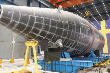 Submarino A26 en construcción. Foto Saab