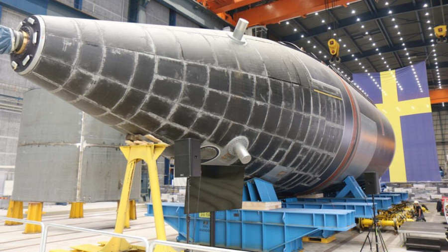 Submarino A26 en construcción. Foto Saab