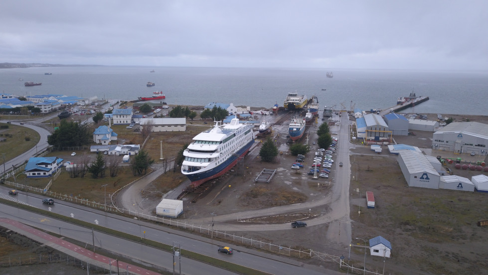 Vista aérea de las instalaciones de la planta de Asmar Magallanes Foto Asmar