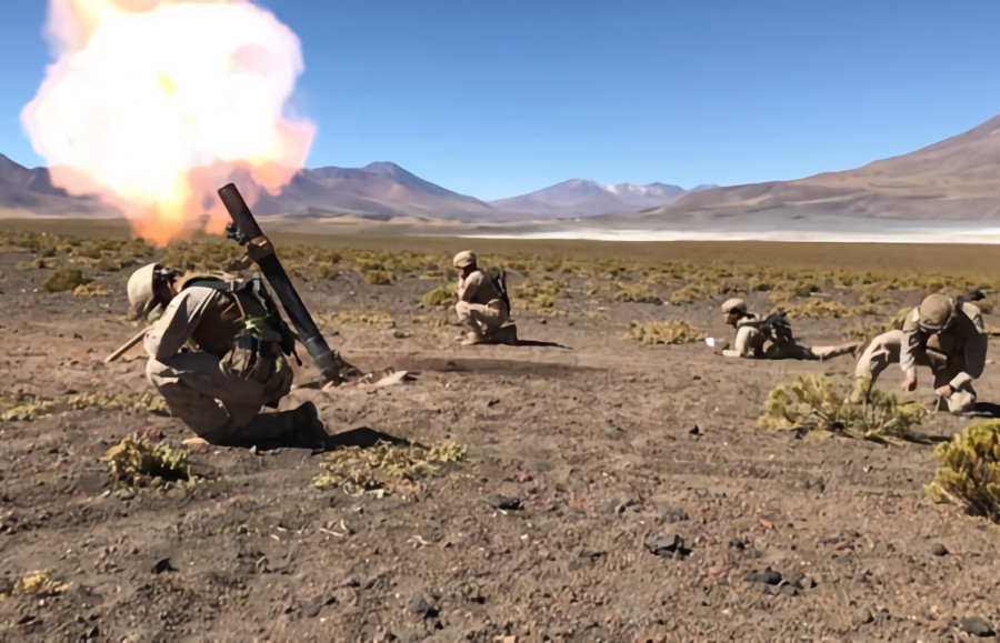 Entrenamiento de la unidad de morteros Brimot Calama Foto Ejército de Chile