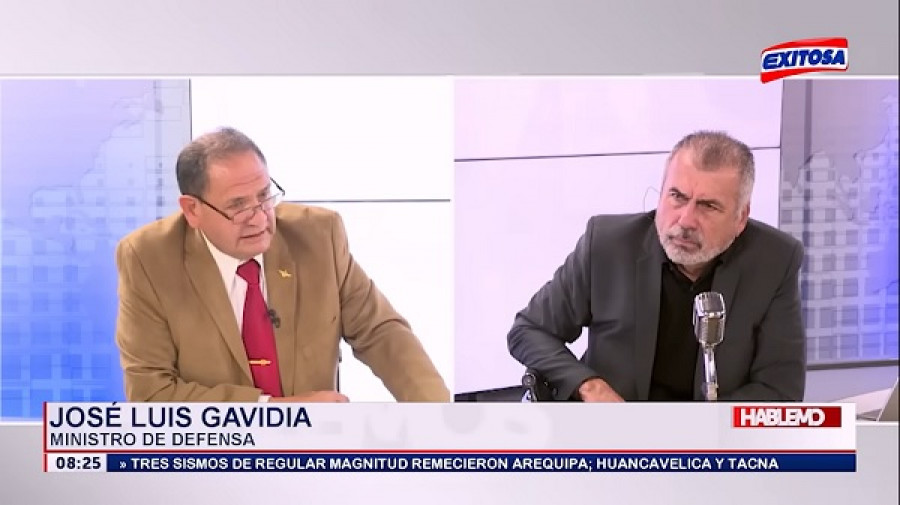 MinDefJoseGavidiaArrascue EntrevistaRadioExitosa ago2022 RadioExiota CapturaPantalla