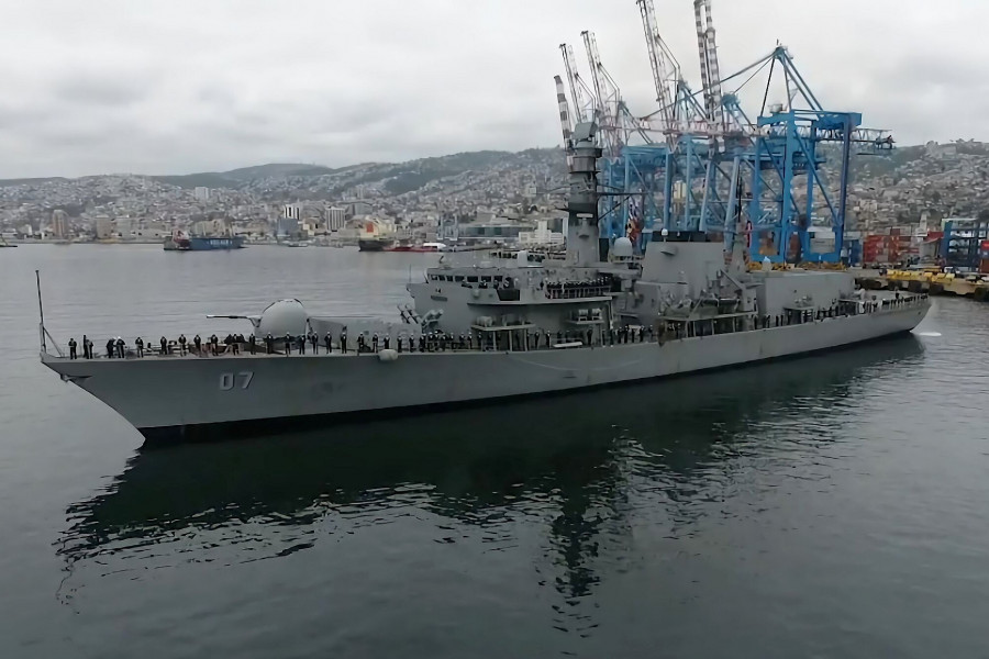 Recalada de FF 07 Almirante Lynch en Valparaíso tras participar en Rimpac 2022 Imagen Armada de Chile