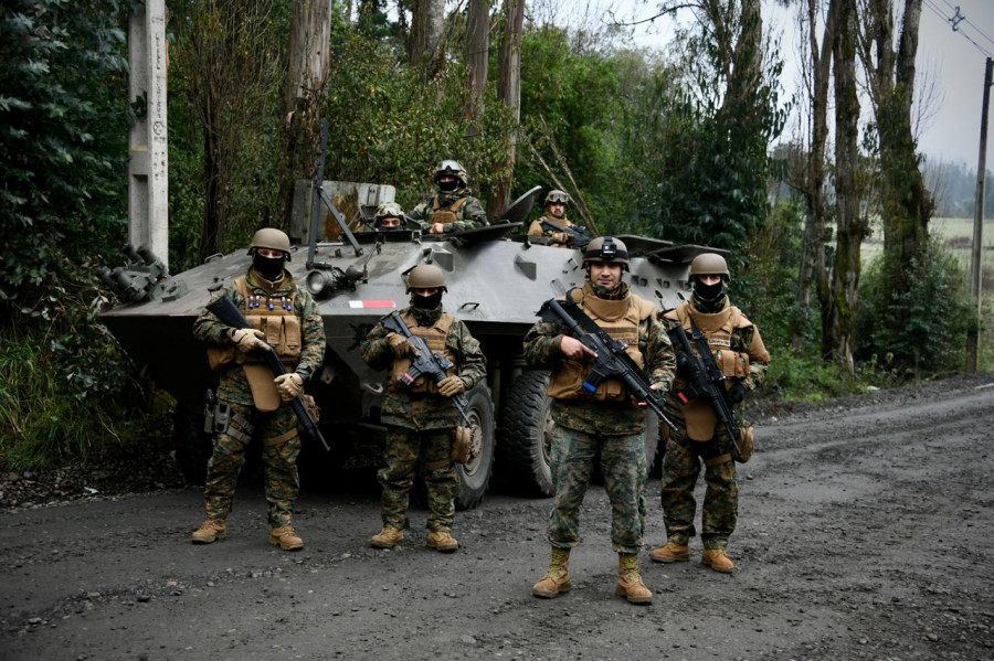 Personal militar desplegado en el EECE en la Región de La Araucanía Foto Ejército de Chile