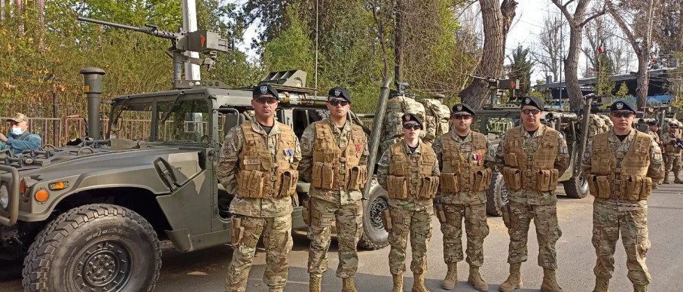 Personal de la BOE Lautaro con vehiculos Humvee Foto Comando de Operaciones Especiales del Ejército de Chile