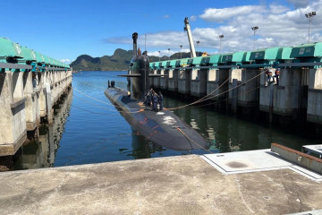 Submarino Humaitá en el Complejo Naval de Itaguaí Foto Marina de Brasil