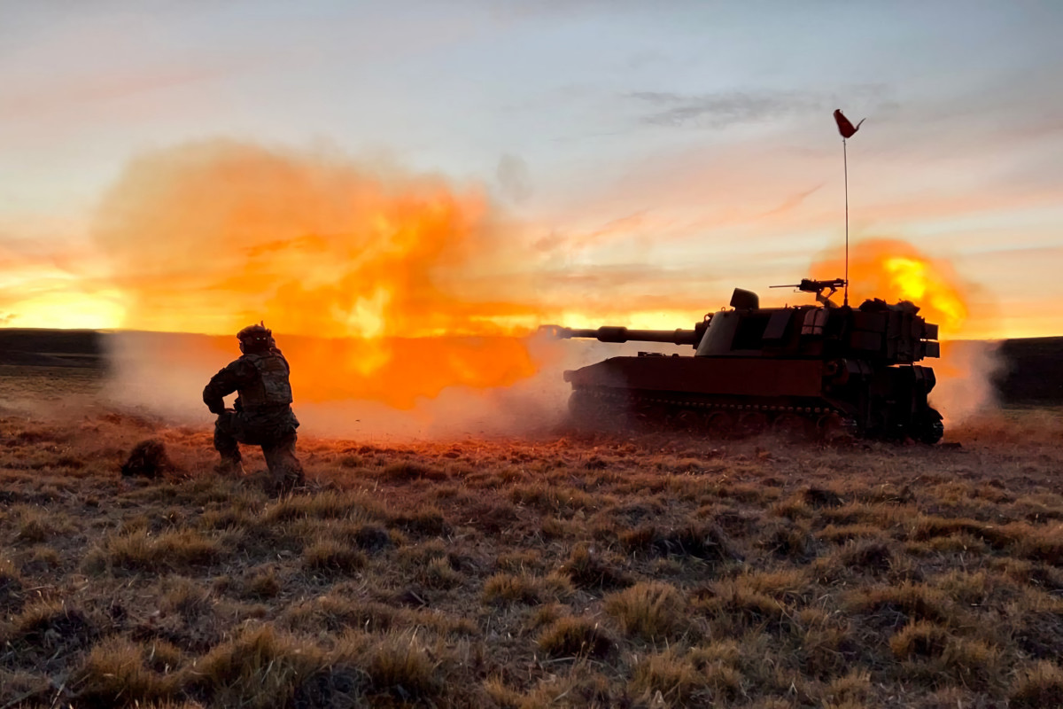 M109 del Grupo de Artilleru00eda Nu00b0 7 Wood en pru00e1ctica de tiro en la Regiu00f3n de Magallanes Foto Eju00e9rcito de Chile