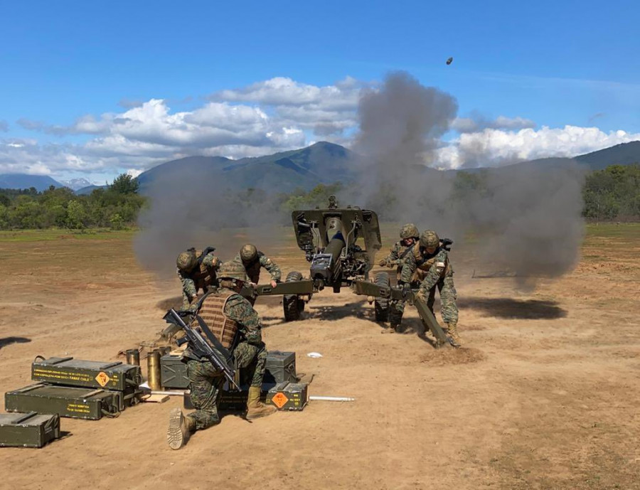 Disparo de obús de montaña M 56 Foto Ejército de Chile