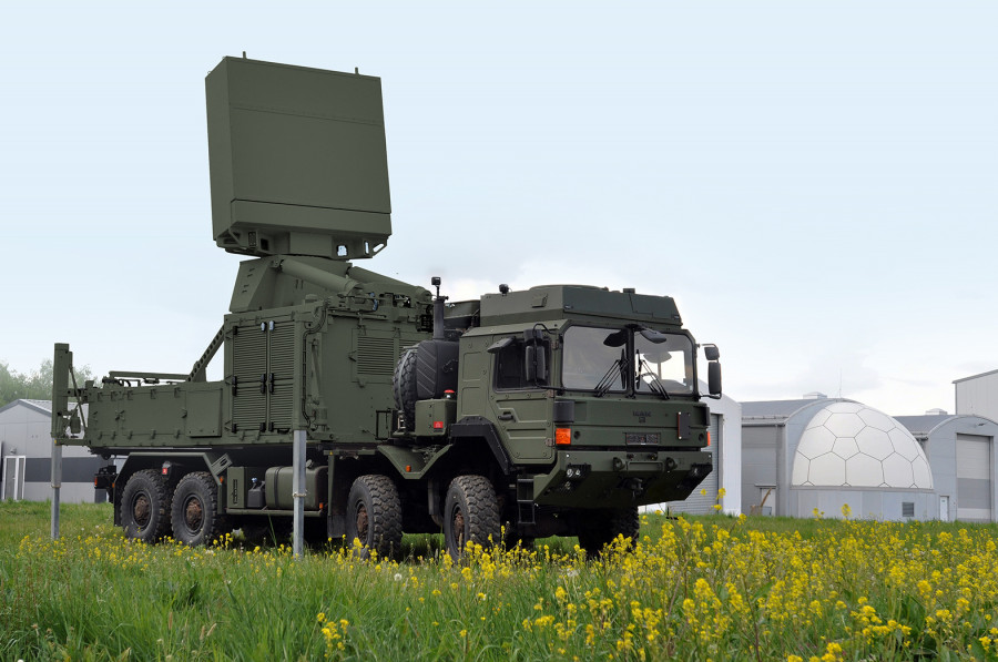 Radar alemán TRML 4D, empleado con el sistema IRIS T SLM. Foto Hensoldt