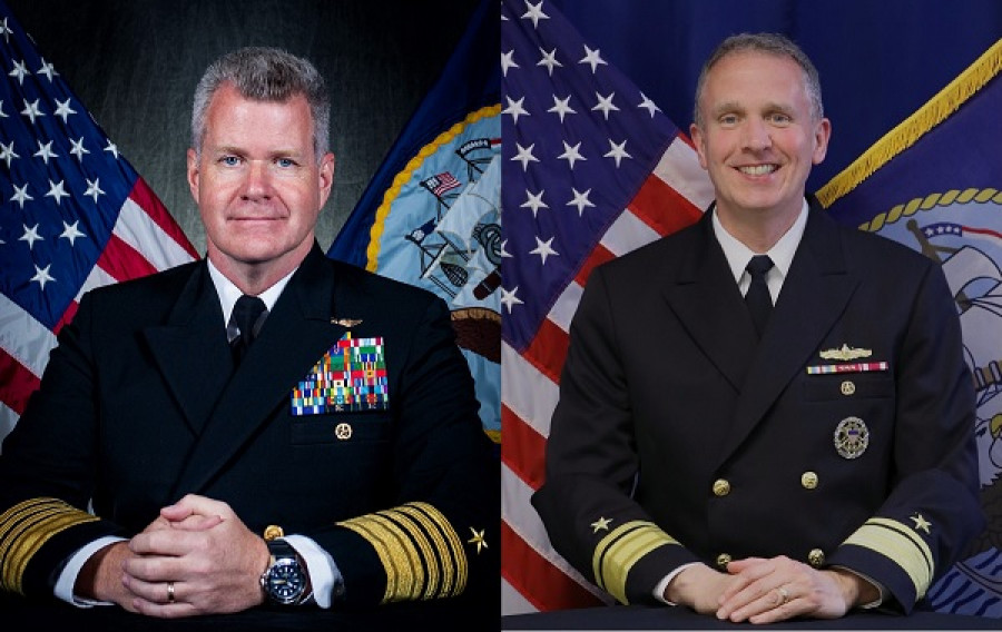 AdmiralSamuelPaparo RearAdmiralJamesAiken USNavy