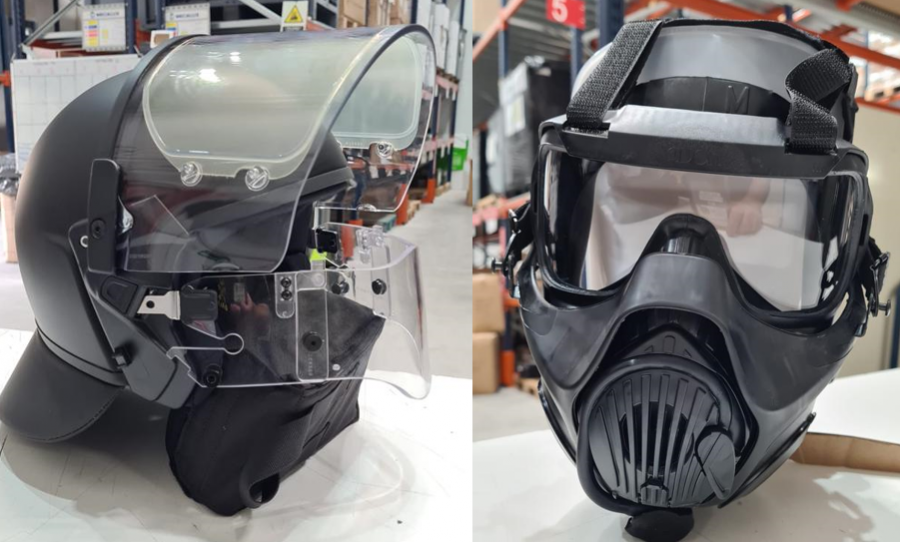 Cascos y mascaras de la guardia civil