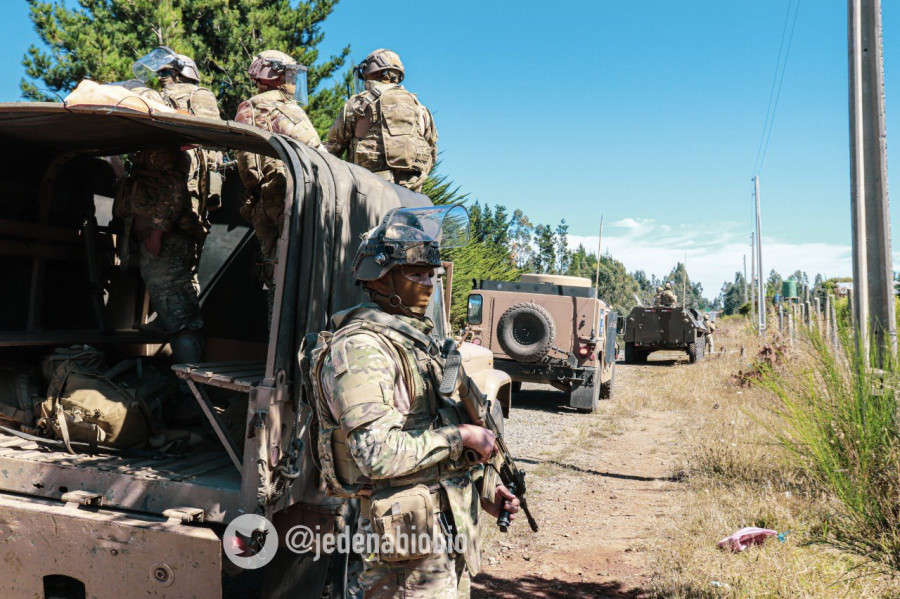 Grupo de Tarea Arauco desplegado en un punto de control en la Macrozona Sur Foto Jedena Biobio