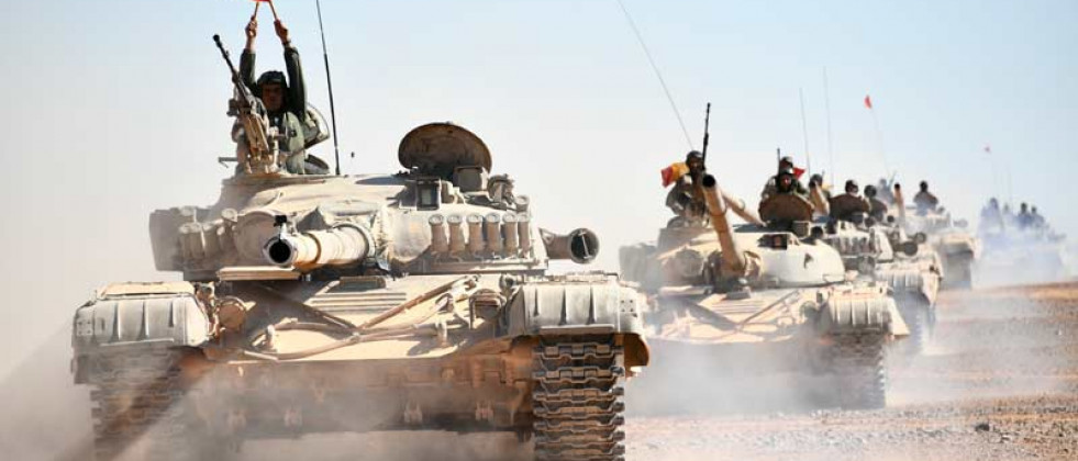 Carros de combate argelinos en el desierto. Ministerio de Defensa de Argelia