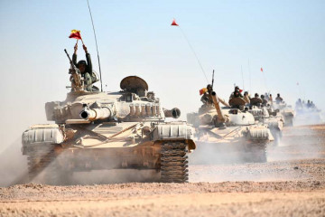 Carros de combate argelinos en el desierto. Ministerio de Defensa de Argelia
