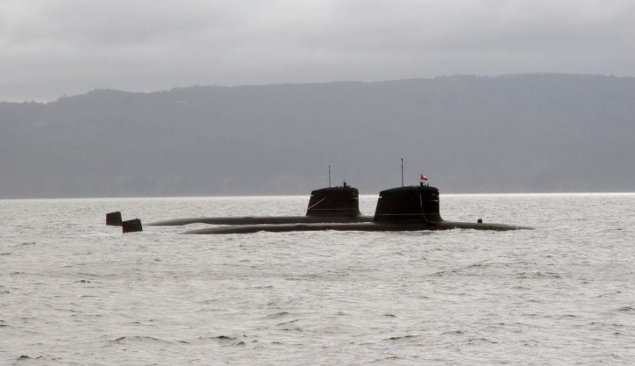 Submarinos O´Higgins y Carrera de la clase Scorpène en la mar Foto Armada de Chile