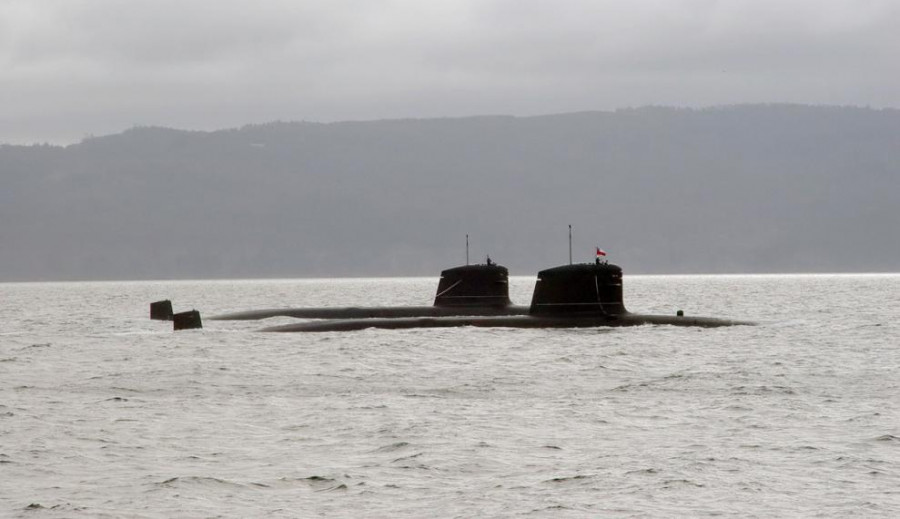 Submarinos O´Higgins y Carrera de la clase Scorpène en la mar Foto Armada de Chile