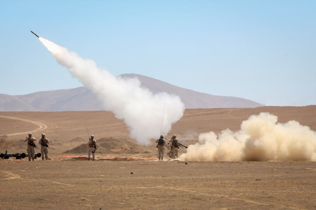 Disparo de misil Mistral foto Ejército de Chile