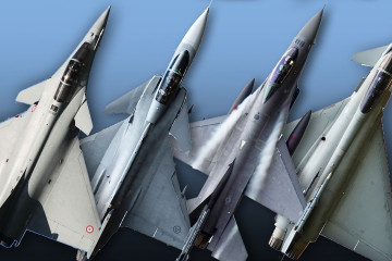 Rafale Gripen F16 Typhoon. Arte Roberto García