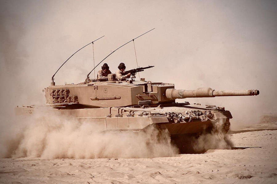 Tanque Leopard 2A4 en maniobras en el norte foto Ejército de Chile