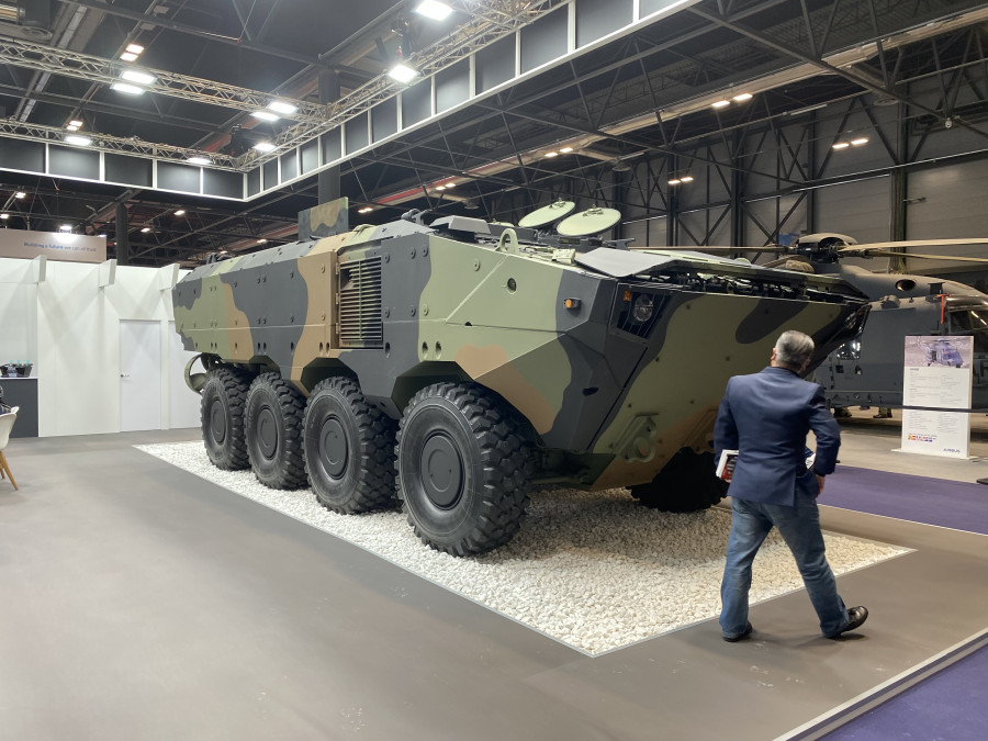 Nuevo blindado 8x8 Superav de IDV expuesto en la feria Feindef 2021. Foto Ginés Soriano Forte  Infodefensa