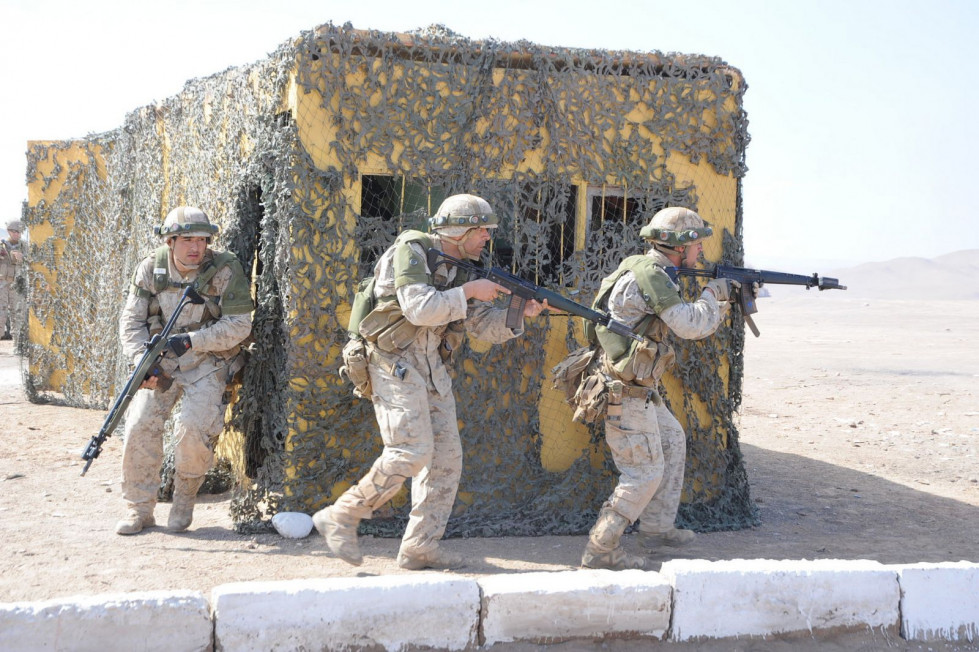 Entrenamiento con sistema de simulacion laserico de Saab Foto Ejército de Chile