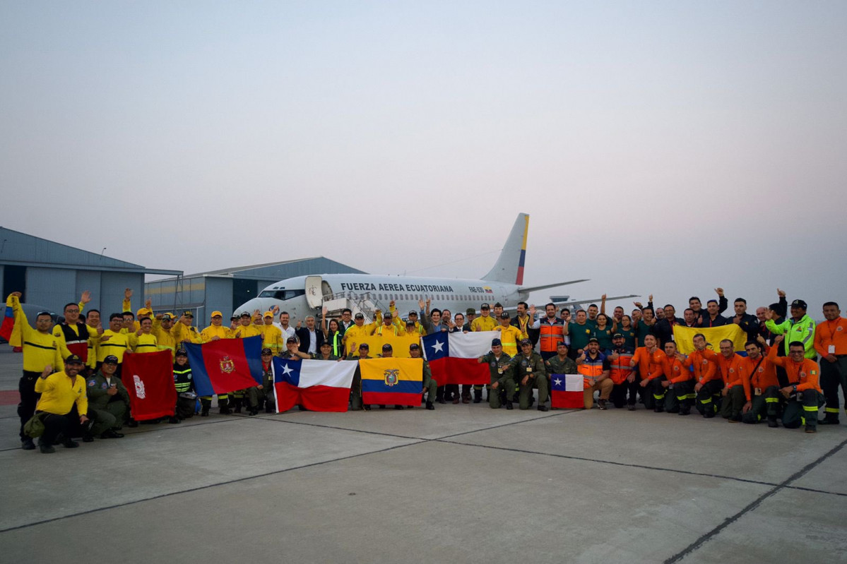 Brigadistas de Ecuador Foto Ministerio de Relaciones Exteriores de Chile