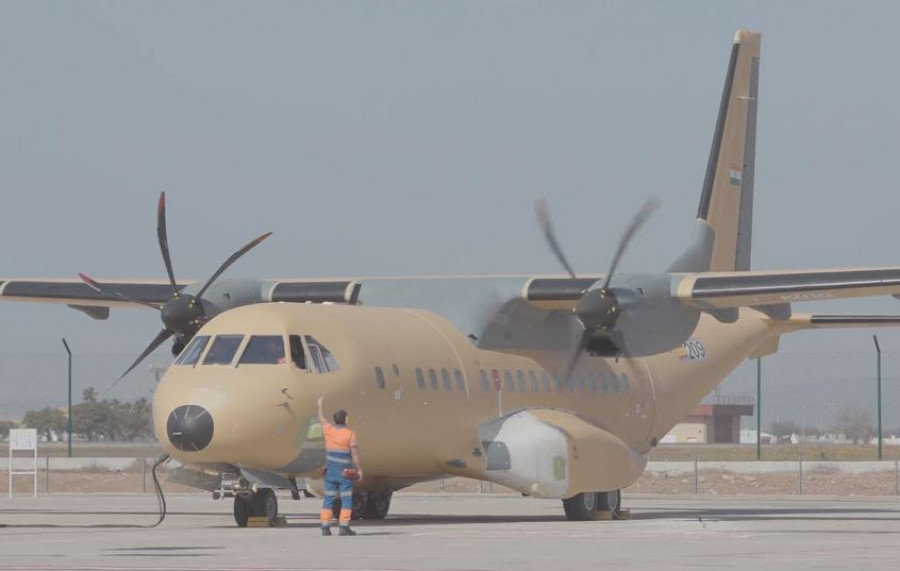 Avión C295 ensamblado en España para la India. Foto Airbus