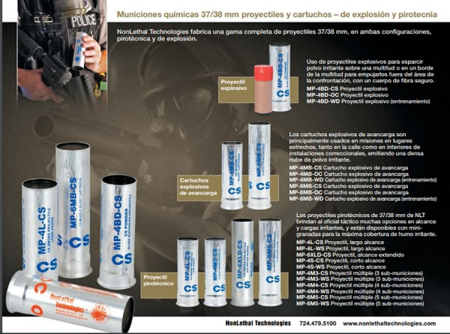 CartuchosLacrimogenosCS 37 38mm Catalogo NonLethalTechnologies
