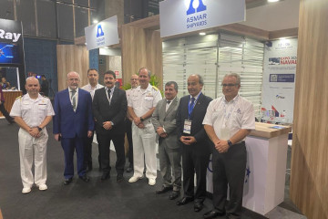 Visita del embajador Depolo al stand de Asmar Foto Embajada de Chile en Brasil