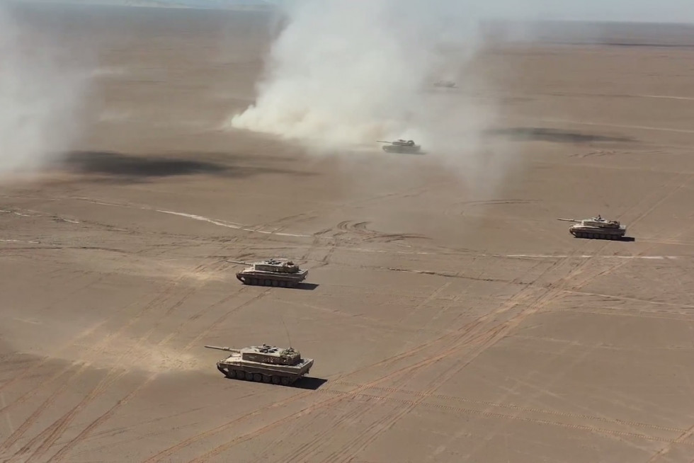 Avance de pelotón de tanques Leopard 2A4 en el Ejercicio Armadura 2023 Imagen Ejército de Chile