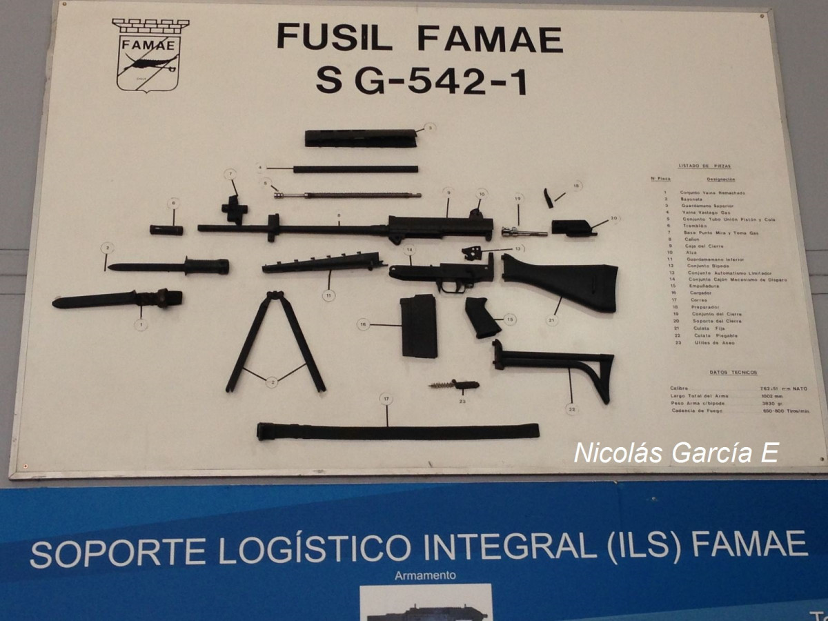 Diagrama de componentes del fusil de asalto Famae SG 542 1 Foto Nicolu00e1s Garcu00eda E