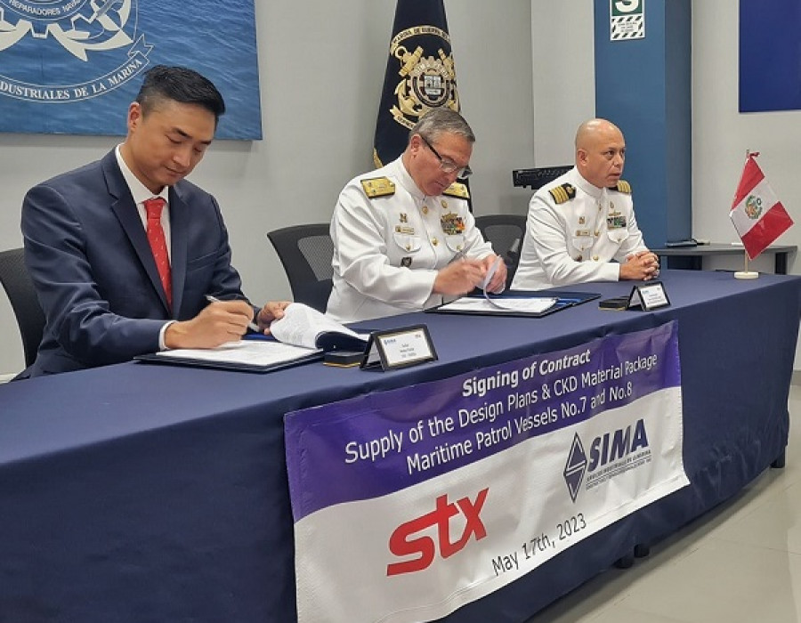 SIMA Perú y STX firman contrato para la construcción de otras dos patrulleras marítimas PGCP-50