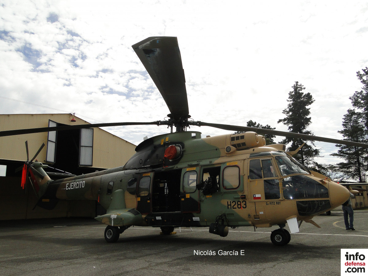 Helicoptero de asalto Airbus AS532AL Cougar  de la Brigada de Aviacion del Ejercito de Chile Foto Nicolas Garcia E