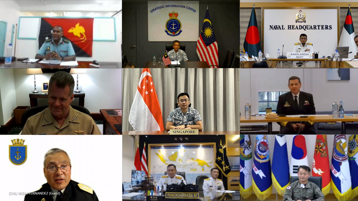 Participantes de la octava ediciu00f3n del Multilateral Maritime Virtual Key Leaders Engagement Imagen Armada de Singapur