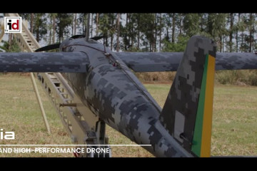Brasil prueba el dron Harpia armado con artillería de misiles y cohetes Astros