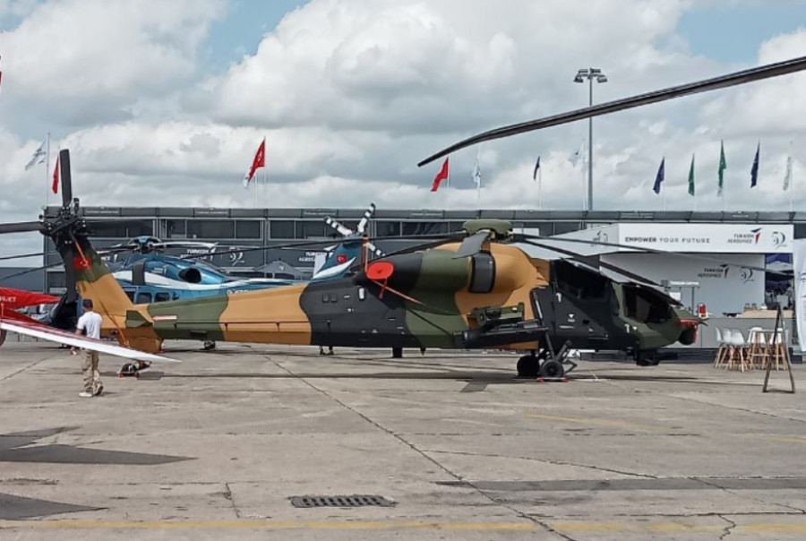 Helicóptero T929 Atak II expuesto en Paris Air Show 2023. Foto. Benjamín Carrasco   Infodefensa